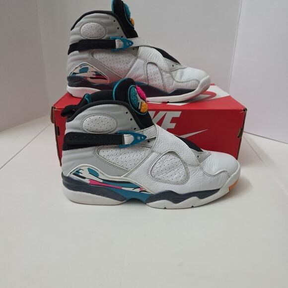 JORDAN 8 Retro South Beach 2018 Size 9 Turbo White Green Teal Gray main image 5